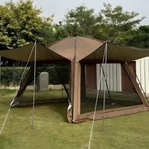 Customize Logo Double Layer Two-in-One Sunshade Outdoor Canopy Tent Camping Rainproof Sun-proof Mosquito Net Anti-mosquito