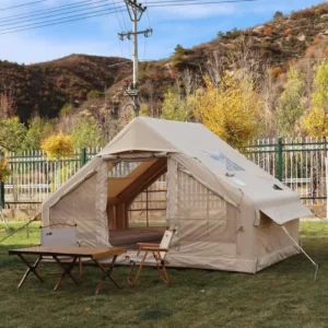 Customize logo 6.3 SQM Double Layer Inflatable Glamping Tent Waterproof Quick Automatic Opening Camping Air Tent 1 3 Person All