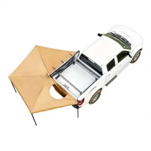 Customized 270 Degree One Bedroom Car Awning 2m 2.5m Radius Waterproof Aluminum Roof Shade For 4WD Offroad 600D Oxford Fabric