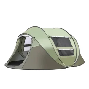Customized 3-4 Person Outdoor Pop-up Camping Tent Quick Open with Nylon Fabric and Straight Bracing Type