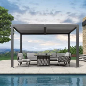 Customized Aluminum Alloy Back Yard Pergola Waterproof Outdoor Garden Use Patio Canopy Easily Assembled Windproof Pavilion