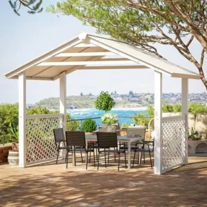 Customized Bioclimatic Motorized Retractable Roof Wooden Coated Pergola Canopy Waterproof Garden