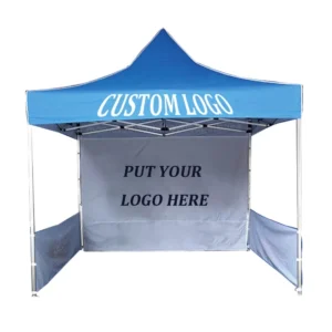 Customized Black Exhibition Pop-Up Tent with Aluminum Frame Waterproof Factory Direct Custom Printed Canopy