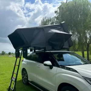 Customized Camping 4 Person ABS Hard Shell Car Roof Top Tent Double Wall Side Open Car Rooftop Tent With Ladder for Cars