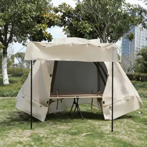Customized Camping Camp Bed Tents Outdoor Folding Aluminum Pole Double layer Rainproof Tents Can Be Matched with Camp Beds