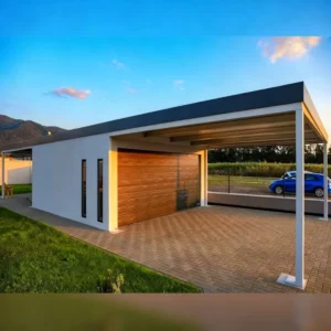 Customized Durable High Quality Motorized Aluminum Powder Coated Heat Treated Carport UV Coated Modern Outdoor Garage