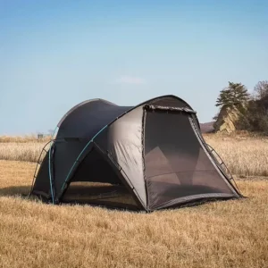 Customized Fabrics and Designs V Shaped Tent 6 Person 4 Season Family Tent Outdoor Camping Black Shelter Tent