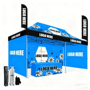 Customized Flea Market Tent Marquee 300D Oxford Waterproof Custom Color Hexagon Style Aluminum Alloy Poles 3*3M/10ft Indoor