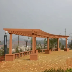 Customized Outdoor Waterproof Wood Plastic Composite Gazebo Tent Wedding Garden Gazebo Canopy Louver Pergola