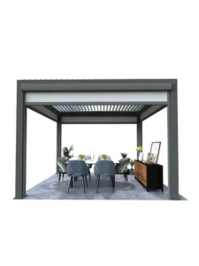 Customized Outdoor Yard Factory Canopy Waterproof Metal Adjustable Gazebo Bioclimatic Louvered Aluminum Pergola