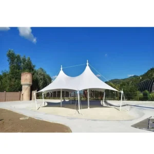 Customized Unique Shape Sun Shade PVDF PTFE Tensile Membrane Structure Landscape Shed Tent