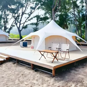 Customized Waterproof Outdoor Bell Shape Circus Countryside Style Glamping Tent for Safari Camping