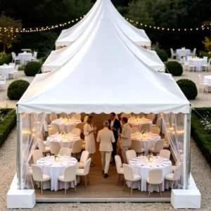Customized Wedding Tent Party Tent Luxury Family Steeple Marquee Glamping Iron Frame Event Party Folding Pagoda Tent