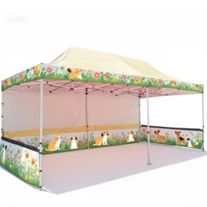 Customized Wind-Resistant Folding Marquee with Printed Patterns for Trade Show Advertising Events