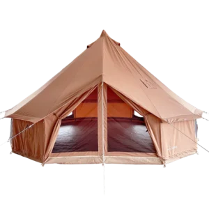 DANCHEL Luxury Camping Canvas Bell Tent 4 Season Glamping Tents for Camping Yurt Tent House for 4 6 8 Adults Living