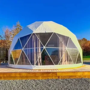 DT07 PVC Four-Season 7m Glamping Dome Tent with One Bedroom and Living Room for Camping and Hotel Use