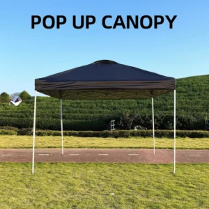 Dark Grey 2x2m Pop up Gazebo Tent with 210D Silver-coated Roof Steel Frame Portable Folding Canopy with 600D Carry Bag