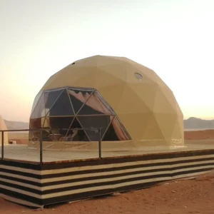 Desert Eco Resort Geodesic Glamping Dome House Sand Prevention PVC Prefab Lodge Tent for Wilderness Hotel Project