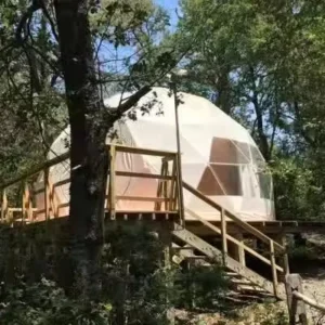 Designed Size Geodesic Camping Tent Modern Winterized Outdoor Hiking Events Resort with Steel Frame and PVC Cover