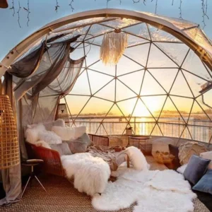 Direct Sale Luxury 6 Meter Clear PVC Dome Stars Night Glamping Tent for Outdoor Park