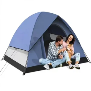 Dome Double-Layer One-Bedroom Camping Tent 3000mm Waterproof Windproof Rainfly 4-Season