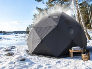 Dome Sauna Tent 4.3m Diameter Insulated Portable 10 Person Camping Ice Fishing Bubble Tent