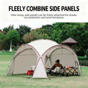 Dome-Style Canopy Tent Large Group Sunshade Outdoor Camping Wind and Rain Resistant Foldable