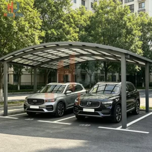 Double Car Aluminum Parking Canopy Heavy Duty Alloy Frame Sun Rain Snow Protection Outdoor Shelter for Villa Courtyard