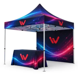 Double Layer 10x10ft Pop-Up Canopy Tent Waterproof Aluminum Custom Logo Printing for Outdoor Trade