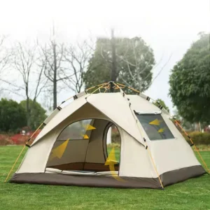 Double-Layer 4-Season Family Camping Tent Waterproof Sunproof for 2-4 People