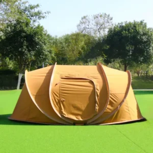 Double Layer Boat Shape Camping Tent Three Pole Color Customized Fast Set Up Large Space Tent
