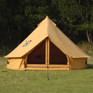 Double-Layer Extended Bell Tent with Stove Jack, One Bedroom and Living Room, Four-Season Waterproof