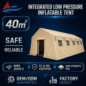 Double-Layer Four-Season Inflatable Tent 40 Automatic Setup PVC Waterproof 6-8 Person Capacity Heavy-Duty UV-Resistant