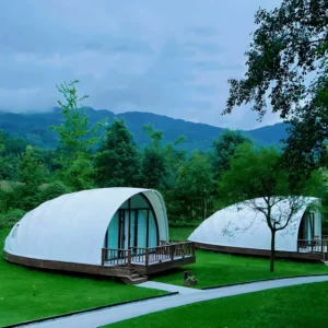 Double Layer Four Season Luxury Glamping Tents 76m Outdoor Resort Camping