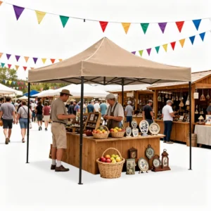 Double Layer PVC Hexagon Foldable Pop-Up Canopy Tent, Waterproof Portable Design, for Outdoor Garden