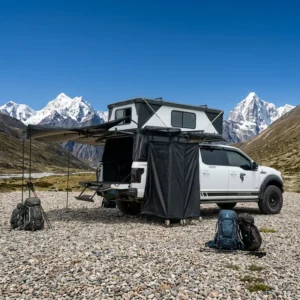 Double Layer Pop up Pickup Truck Canopy Roof Tent Hard Topper Car Roof Tent for 4×4 Off Road Touring Camper Camping