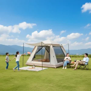 Double Layers Oxford One Bedroom Four season Outdoor Waterproof Camping Family Tent Easy Setup Beach Tent for Hiking Picnic