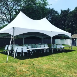Double Peak Tension Pagoda Tent Aluminum Waterproof PVC Canopy with Removable Sidewalls for Outdoor Events & Commercial Use