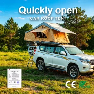 Double Travel Car Tent Waterproof Four-Season Outdoor Folding Rooftop Aluminum Straight Bracing Polyester 310×160*126cm