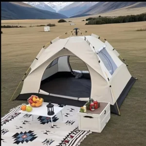 Double-Wall Outdoor Tent with Mesh for Family Hiking Fishing