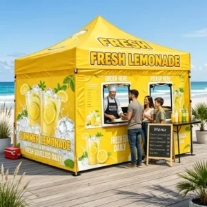 Drawing-based Customization Waterproof Indoor/outdoor 3×3/10x10ft Folding Color Food Tent for Brand Identity or Big Events