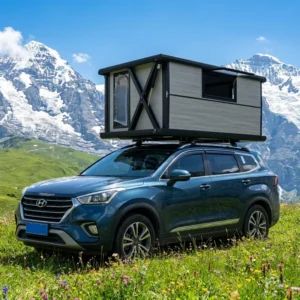 Dual Access Aluminum Rooftop Cabin Skylight Ladder Entry Privacy Curtains Mosquito Mesh Double Layer Automatic Opening