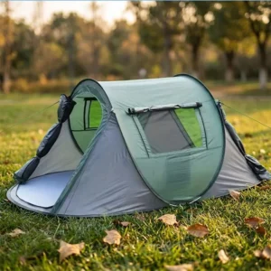 Dual-Door Dual-Window Design Foldable Portable Oxford Cloth Fiberglass Rod Four Seasons Big Waterproof 1000-1500mm Camping Tent