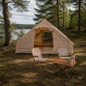 Durable 210D Oxford Inflatable Tent Khaki 6.3sqm Glamping Cabin Waterproof Windproof Outdoor Mountain Retreat Modern Design