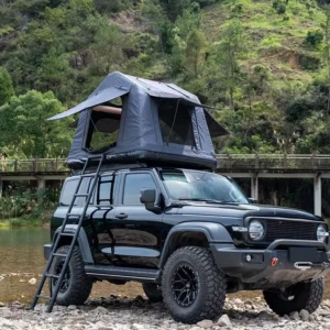 Roof Top Tent Inflatable Quick Opening Waterproof Sunshade Self Driving Camping Car 300D Oxford Cloth Black