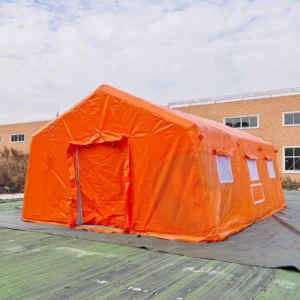 Durable Inflatable PVC Tent Custom Medical Emergency Shelter Waterproof Fireproof UV-Resistant Portable Quick Setup Two Bedrooms