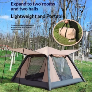 Durable Inflatable Pyramid Camping Tent Double layer Portable Thickened Rainproof Outdoor Anti mosquito PVC Material Quick Open