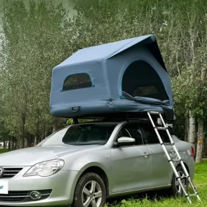 Durable Oxford Fabric Four Season Rooftop Tent 1 2 Person Double Layer >3000mm Waterproof Quick Setup with Ladder for Camping