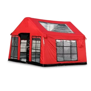 Durable Red Inflatable Cabin 3×3.15m 9.5sqm Knife Scraping PVC Base Disaster Relief Emergency Medical Shelter