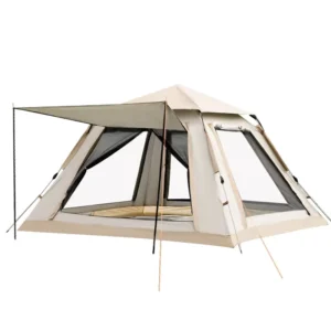 Easy Pop up Camping Tent with Canopy 4 Person Waterproof Tent with Ventilated Design for Camping Beach and Backyard Use